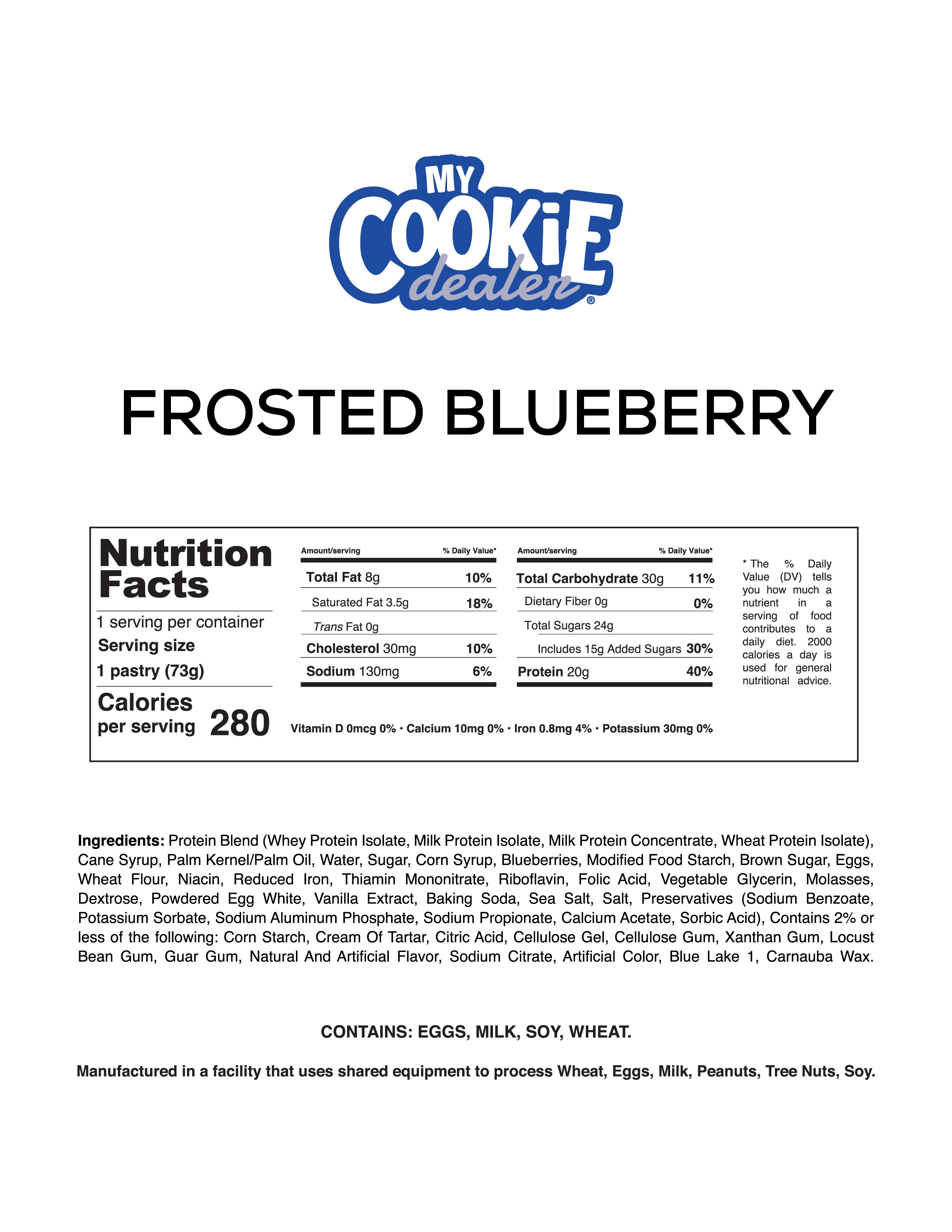 20g Frosted Blueberry Protein Pastry – My Cookie Dealer